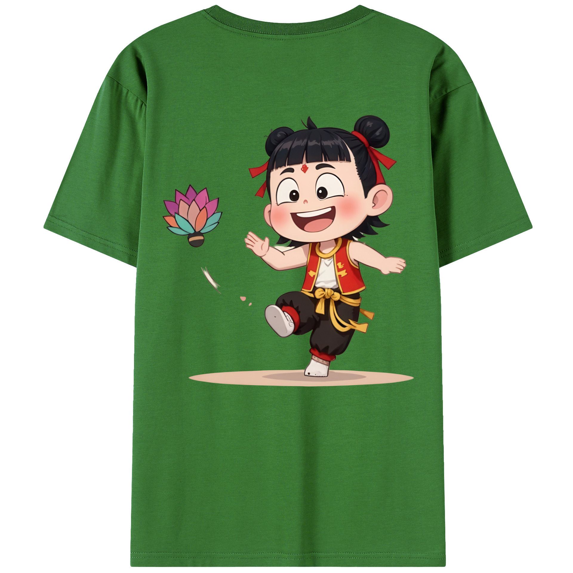 （画像用） Ne Zha 2 ナタ 魔童の大暴れ レディース半袖Tシャツ(バックプリント)